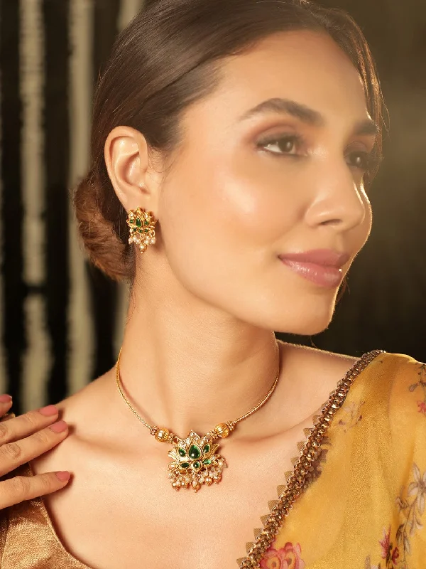 Unlock Unbeatable Jewelry Deals Before They’Re Gone 22KT Gold Plated Brass Emerald Studded Jewellery Set Unlock Unbeatable Jewelry Deals Before They’Re Gone 22KT Gold Plated Brass Emerald Studded Jewellery Set