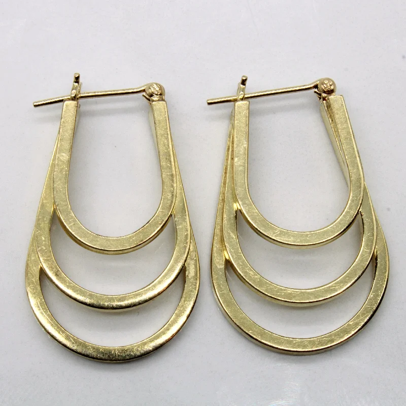 Yellow Gold Layered Hoop Earrings |